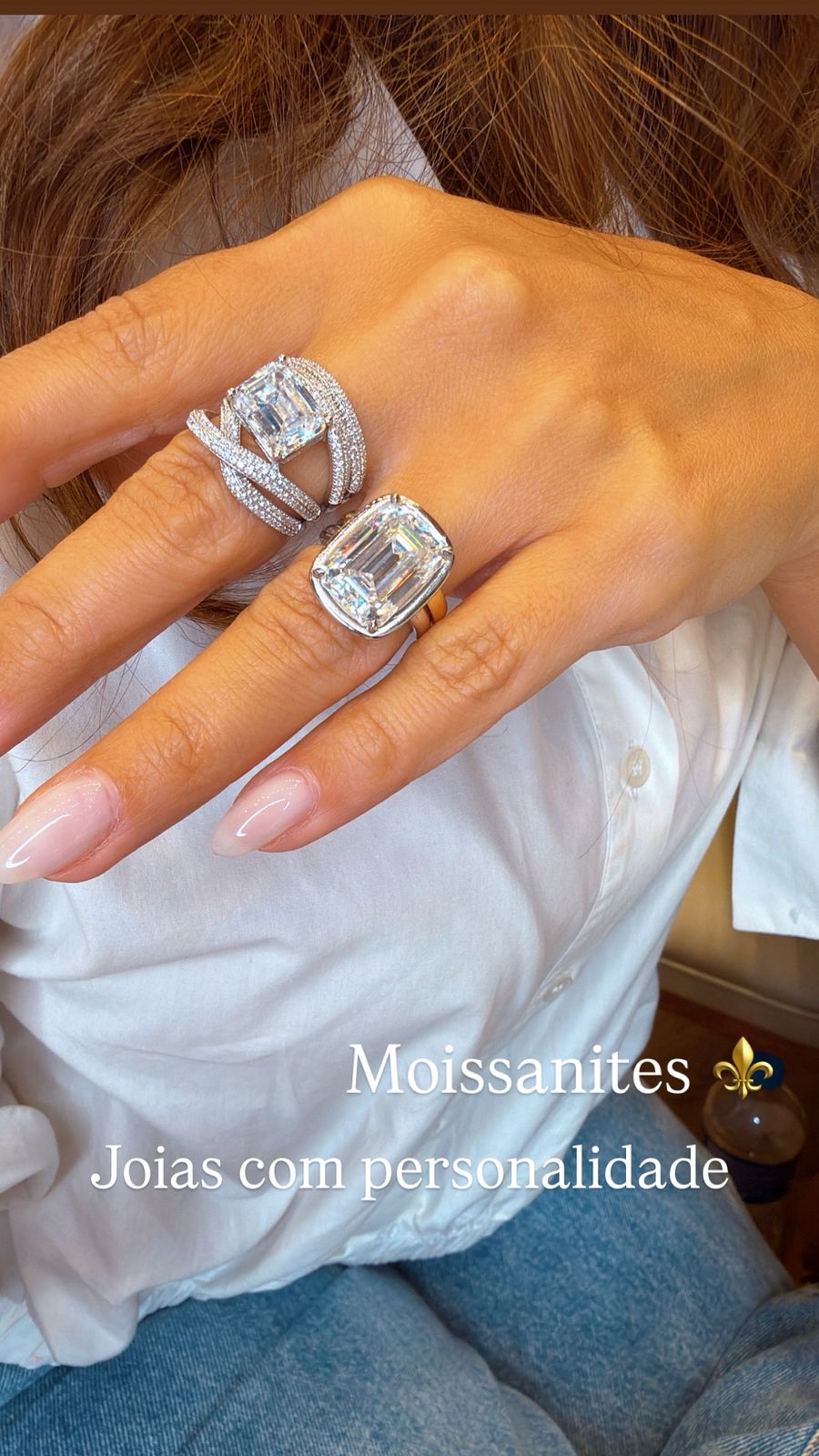 Anéis com moissanites